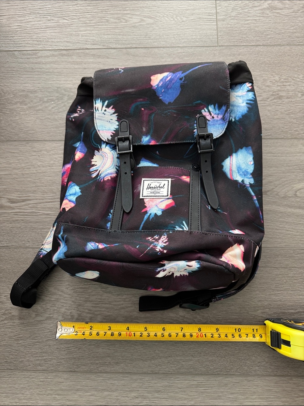 Herschel Supply Company Little America Floral Print Backpack - Black/Blue/Pink